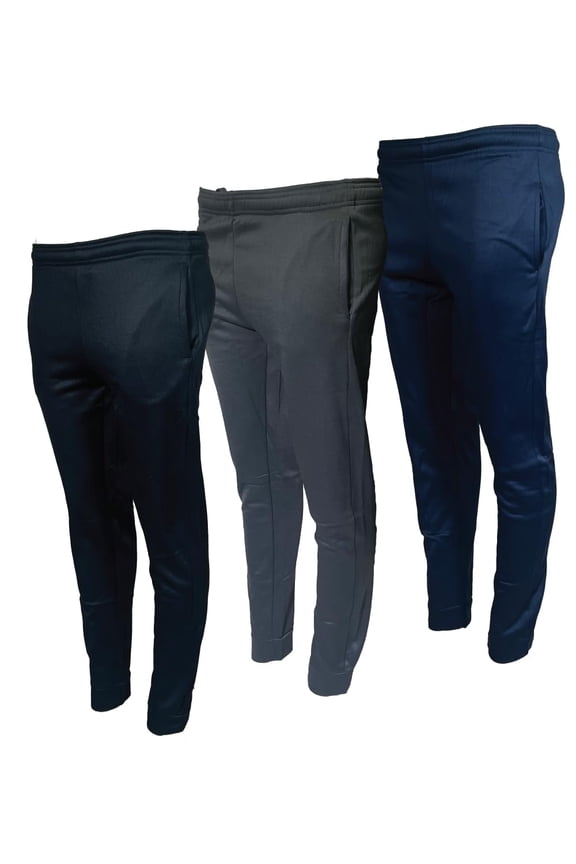 Boys 3-Pack Poly Fleece Jogger with Pockets | Soft Warm Cozy Size 6-20