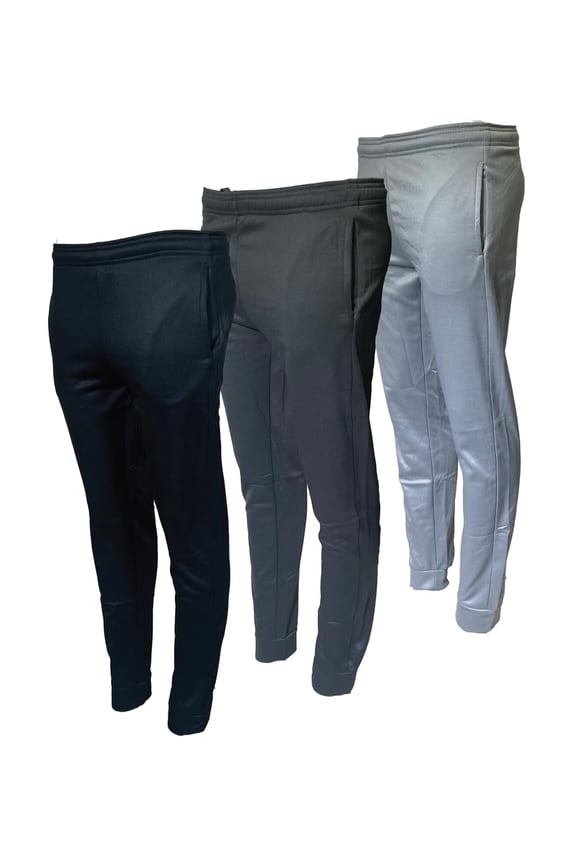 Boys 3-Pack Poly Fleece Jogger with Pockets | Soft Warm Cozy Size 6-20