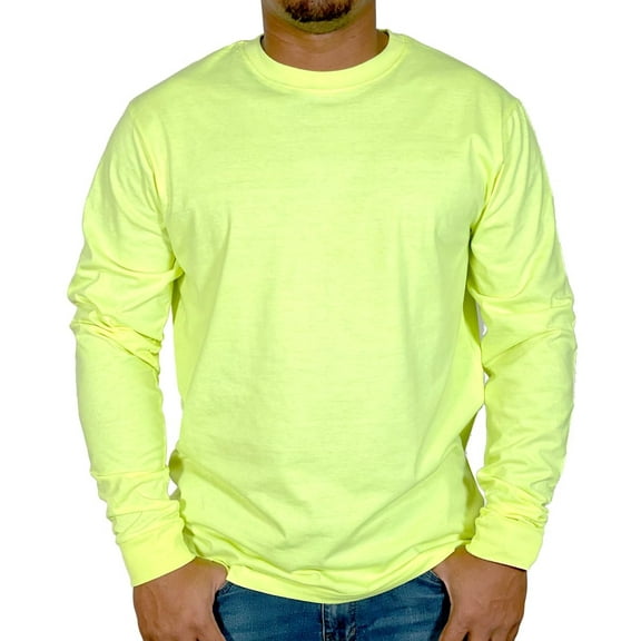 Brooklyn Vertical Mens Long Sleeve Cotton T Shirt Crew Neck 5 colors S-5XL