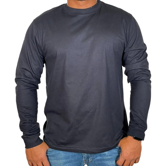 Brooklyn Vertical Mens Long Sleeve Cotton T Shirt Crew Neck 5 colors S-5XL