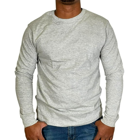 Brooklyn Vertical Mens Long Sleeve Cotton T Shirt Crew Neck 5 colors S-5XL