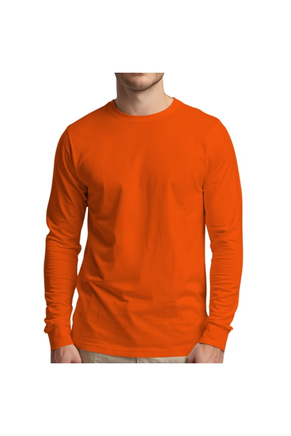 Mens Long Sleeve Cotton T Shirt Crew Neck 5 colors S-5XL