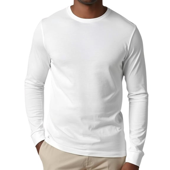 Brooklyn Vertical Mens Long Sleeve Cotton T Shirt Crew Neck 5 colors S-5XL