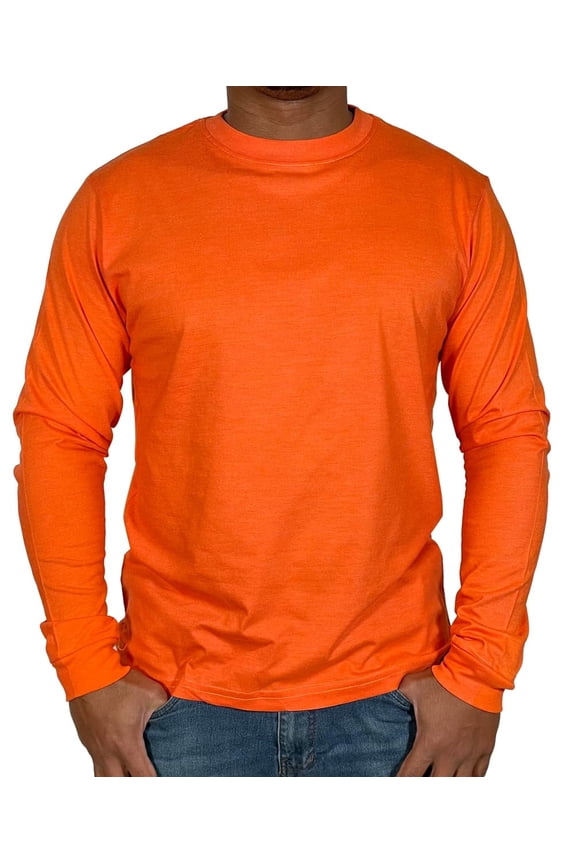 Mens Long Sleeve Cotton T Shirt Crew Neck 5 colors S-5XL