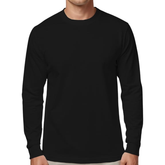 Brooklyn Vertical Mens Long Sleeve Cotton T Shirt Crew Neck 5 colors S-5XL