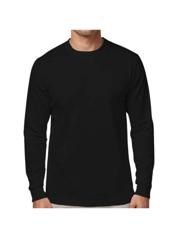 Mens Long Sleeve Cotton T Shirt Crew Neck 5 colors S-5XL