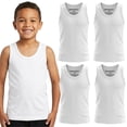 thumbnail image 1 of BROOKLYN VERTICAL Boys 4 Pack Undershirt Tank Top - Tagless Cotton Super Soft, 1 of 7
