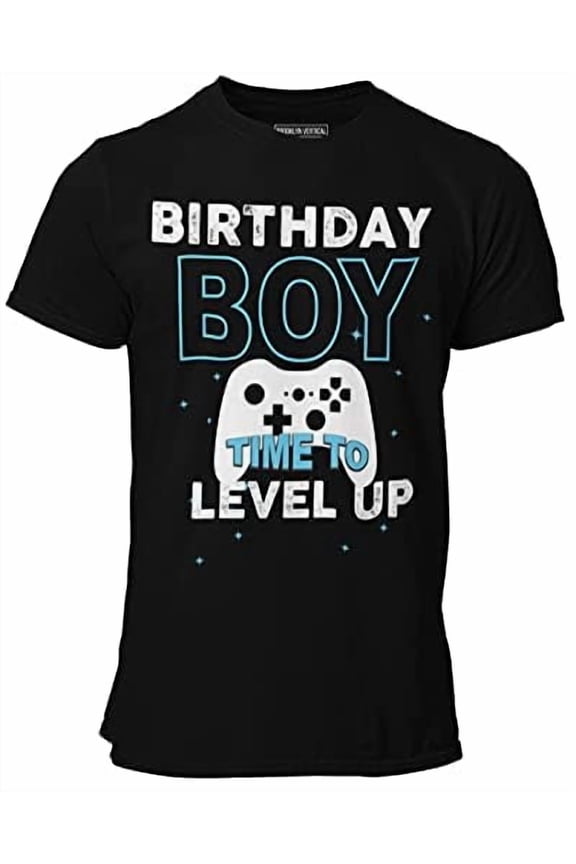 Boys Short Sleeve Birthday T-Shirt – Video Gamer Graphic Tee, Cotton Fun Party Shirt, Sizes S-XL