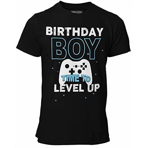 Boys Short Sleeve Birthday T-Shirt – Video Gamer Graphic Tee, Cotton Fun Party Shirt, Sizes S-XL