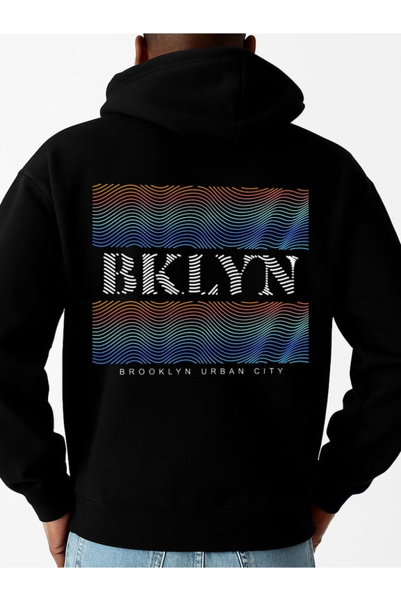 Brooklyn Vibes Hoodie graphic hoodies mens funny hoodies black Hip-Hop Streetwear Casual Wear on Weekends Perfect for Sports Soft & Comfortable casual Casual Unisex hoodie