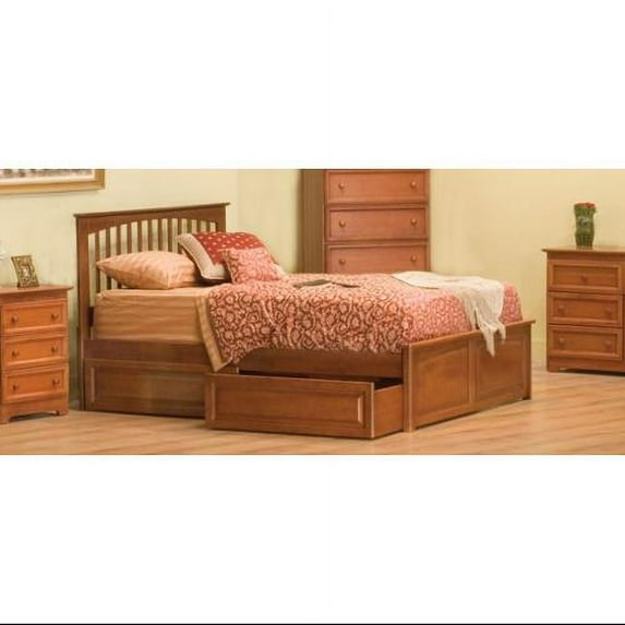 Brooklyn w/Raised Panel Footboard-Color:Caramel Latte,Size:Twin