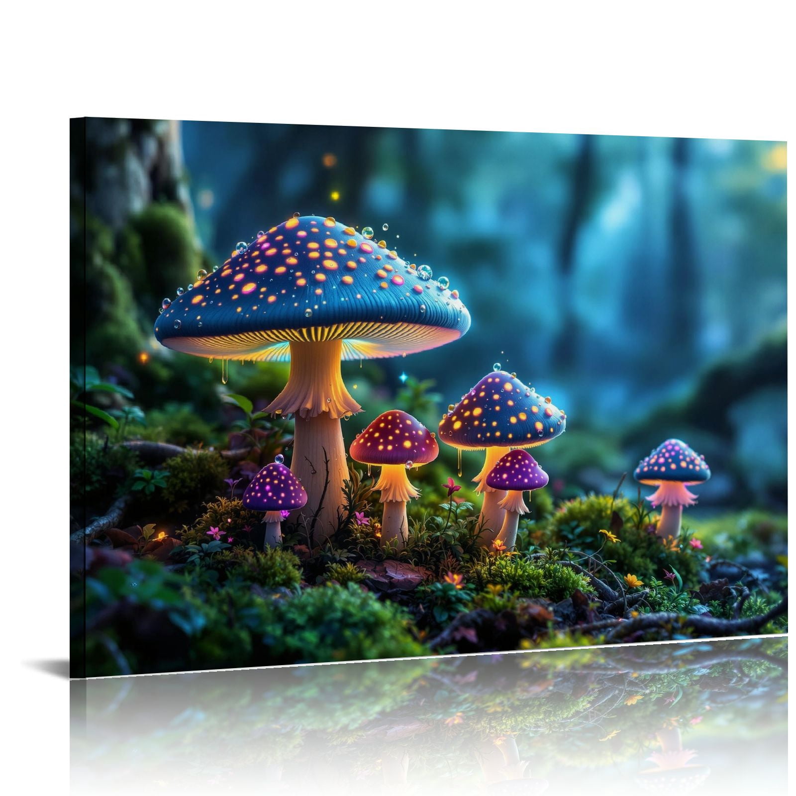 Brookmaples Magical Mushrooms Gallery-Grade Canvas Wall Art Ready to