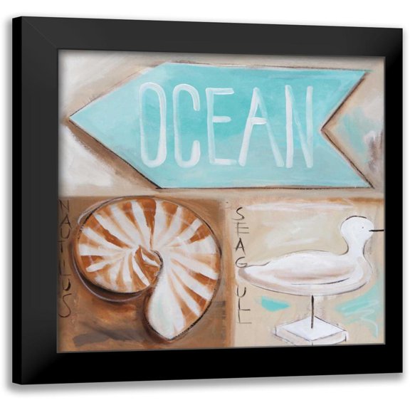 Brooks, Amanda J. 12x12 Black Modern Framed Museum Art Print Titled - Wheres the Ocean