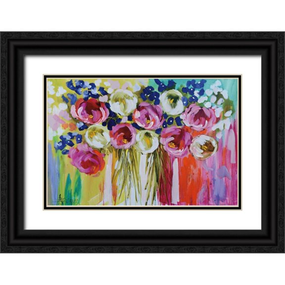 Brooks, Amanda J. 32x23 Black Ornate Wood Framed with Double Matting Museum Art Print Titled - Summer Salsa