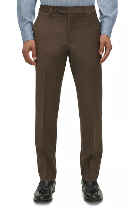 Mens Classic fit Wool Dress Pants 38 / 30 Brown Solid