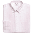 thumbnail image 1 of Brooks Brothers Men's Classic Regular Fit Non Iron Windowpane Dress Shirt White Size 16.5X36, 1 of 3