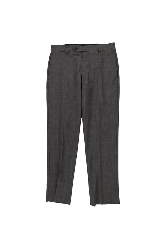 Mens Classic Fit Stretch Wool Blend Casual Trouser Pants, Brown, 30W x 29L