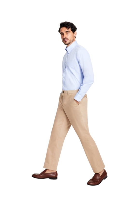 Mens Classic fit Dress Pants 30 / 30 Beige Solid Stretch