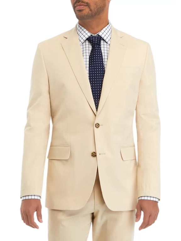 Mens Classic fit Cotton Suit Jacket Blazer 44 R Beige Khaki