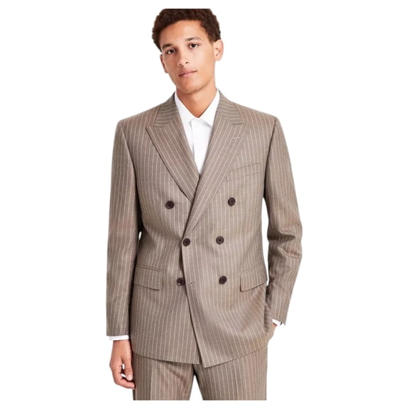 Brooks Brothers Mens Classic fit Double Breasted Suit Jacket Blazer 38 R Brown