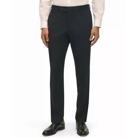 Brooks Brothers Mens Classic fit Wool Dress Pants 44 / 30 Black Solid