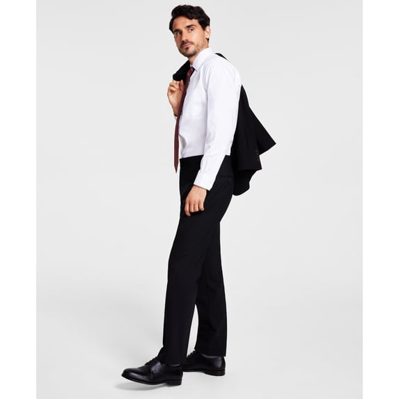 Brooks Brothers Mens Classic fit Dress Pants 44 / 32 Black Solid Stretch