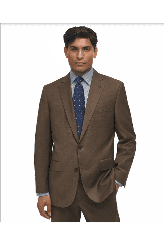 Mens Classic fit Sport Coat Blazer 46 R Brown Solid Stretch