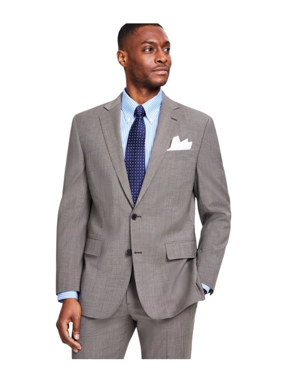 Mens Classic fit Suit Jacket Blazer 38 S Beige Check Wool