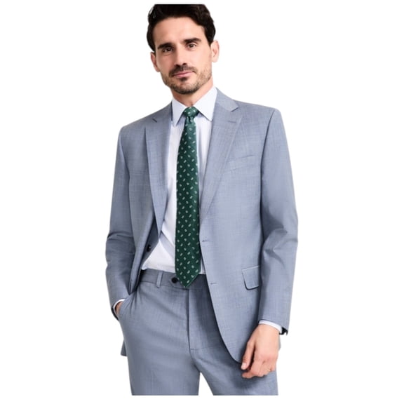 Brooks Brothers Mens Classic fit Suit Jacket Blazer 38 S Light Blue Solid Stretch