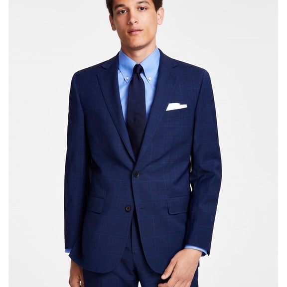 Brooks Brothers Mens Natural Stretch Two Button Blazer Jacket, Blue, 40 Regular