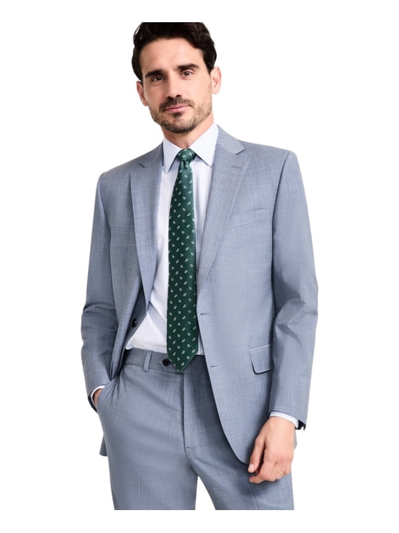 Mens Classic fit Suit Jacket Blazer 40 R Blue Solid Wool