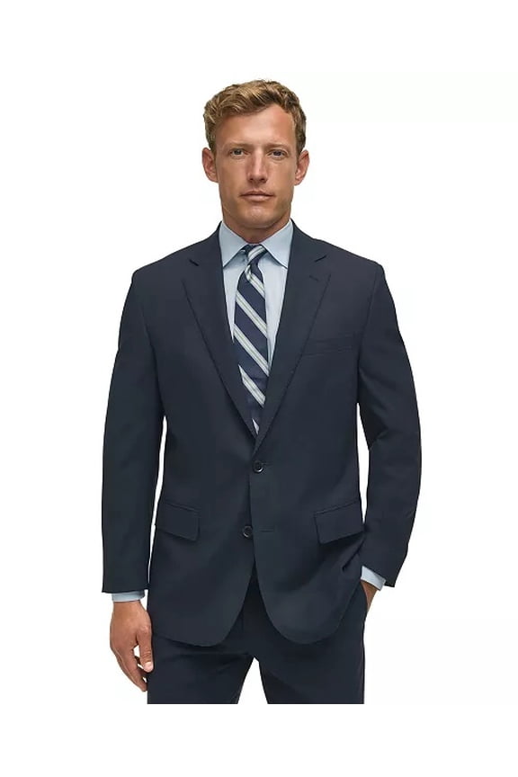 Mens Classic fit Suit Jacket Blazer 40 R Navy Blue Wool Stretch