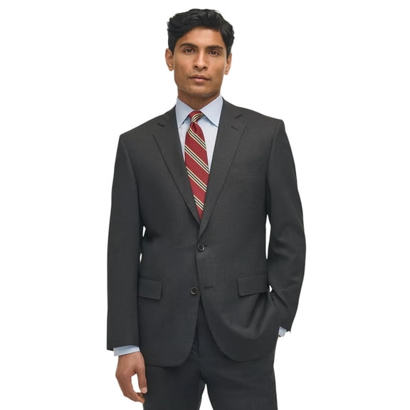 Brooks Brothers Mens Classic Wool Suit Jacket Blazer 42 S Charcoal Gray Solid