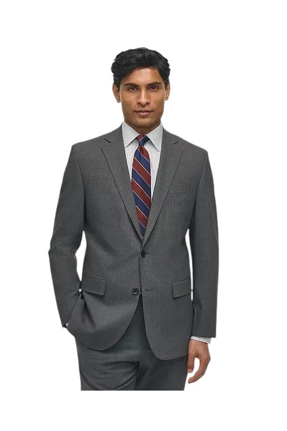 Mens Classic fit Suit Jacket Blazer 46 R Dark Grey Solid Stretch