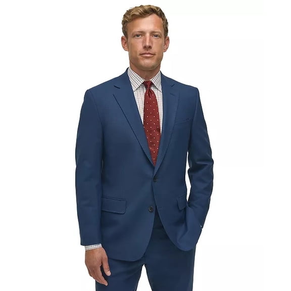 Brooks Brothers Mens Classic fit Suit Jacket Blazer 46 R Navy Blue Solid Stretch