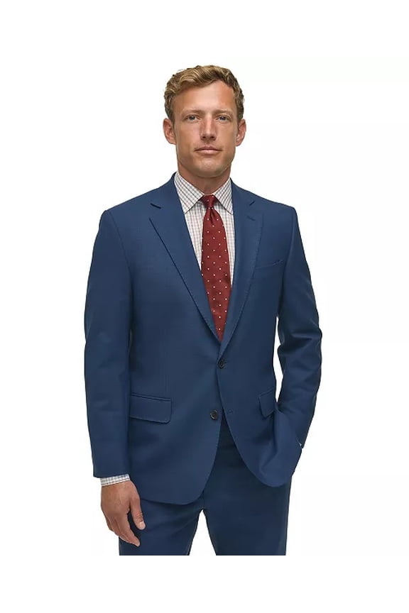 Mens Classic fit Suit Jacket Blazer 46 R Navy Blue Solid Stretch