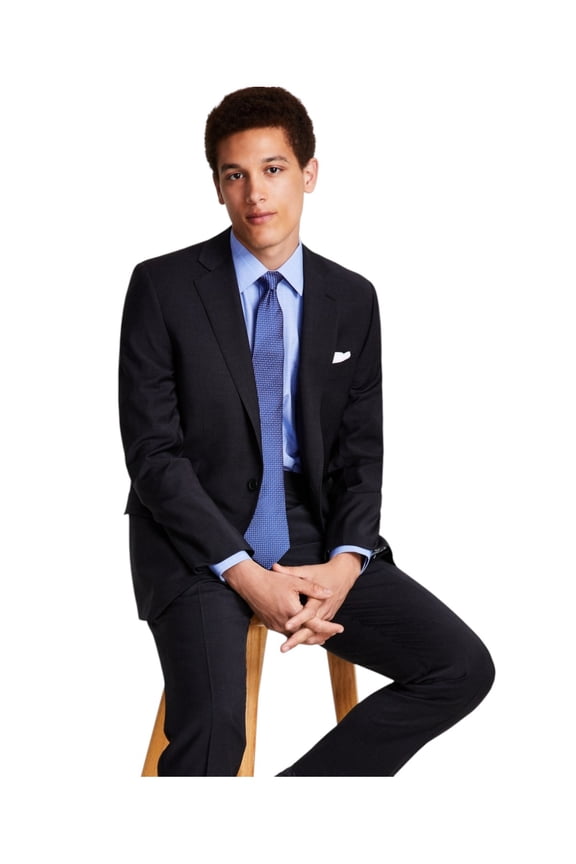 Mens Classic fit Suit Jacket Blazer 50 L Dark Grey Solid Stretch