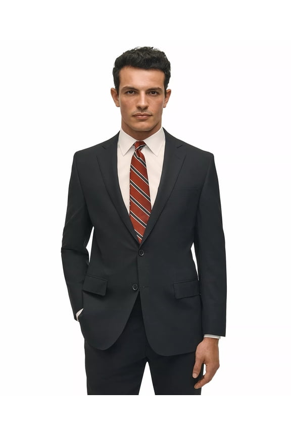 Mens Classic fit Wool Suit Jacket Blazer 50 R Black Solid
