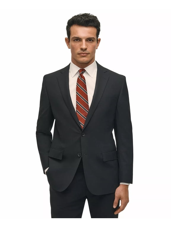 Mens Classic fit Suit Jacket Blazer 52 R Black Solid Stretch