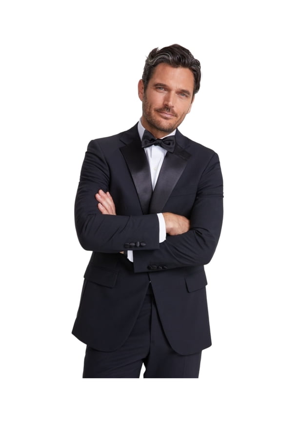 Mens Classic fit Tuxedo Jacket Blazer 46 S Black Solid