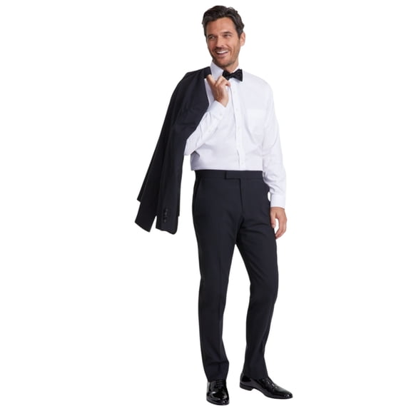 Brooks Brothers Mens Classic fit Wool Tuxedo Pants 30 / 30 Black Solid