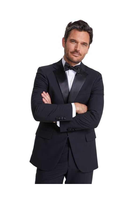 Mens Classic fit Wool Tuxedo Jacket Blazer 50 R Black Stretch