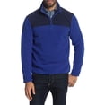 thumbnail image 1 of Brooks Brothers Mens Colorblock Quarter Zip Polar Fleece Pullover S Blue/Navy, 1 of 3