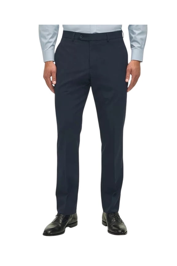 Mens Regular fit Dress Pants 32 / 32 Navy Blue Wool Stretch