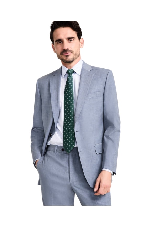 Mens Classic fit Suit Jacket Blazer 38 R Blue Solid Wool