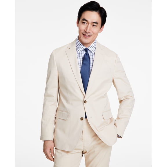 Brooks Brothers Mens fit Cotton Sport Coat Blazer 46 L Beige Solid