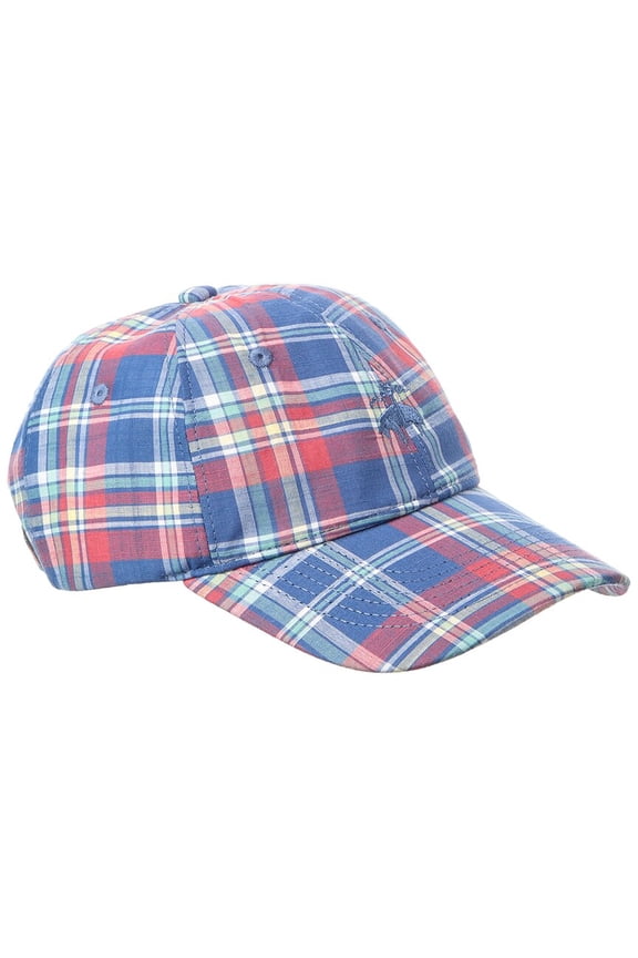 Plaid Baseball Hat, os, Blue