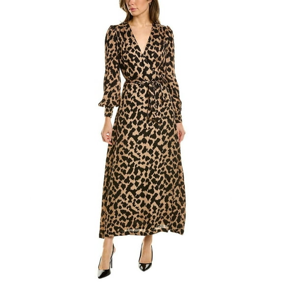 Brooks Brothers Women's Wrap Viscose Dress, 2, Brown