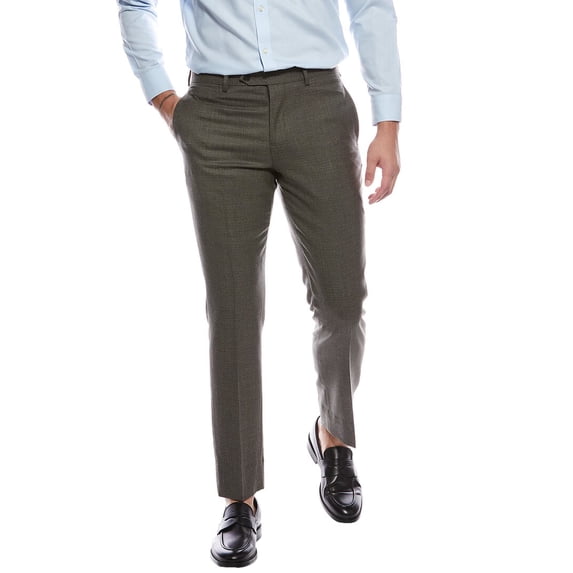 Brooks Brothers mens Classic Flat Front Wool Trouser, 30 32, Green