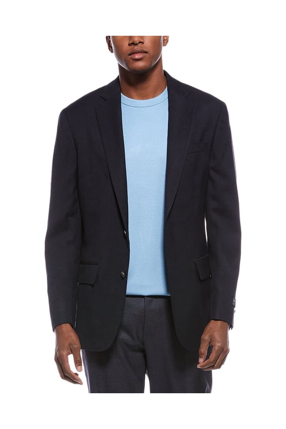 mens Classic Hopsack Wool-Blend Blazer, 36 REG, Blue